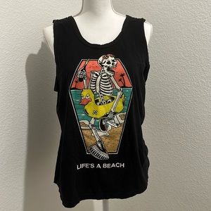 Mens Thirty Single Skeleton muscle tank lifes a beach size large
